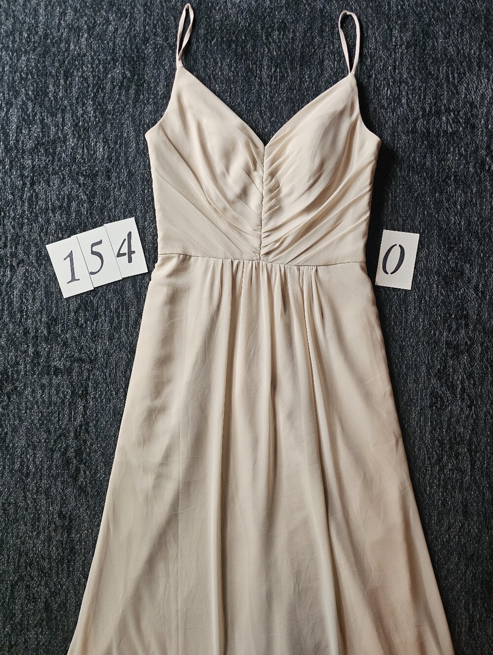 Hailey Paige Occassions. Spaghetti Strap V‑Neck Cream Maxi Dress